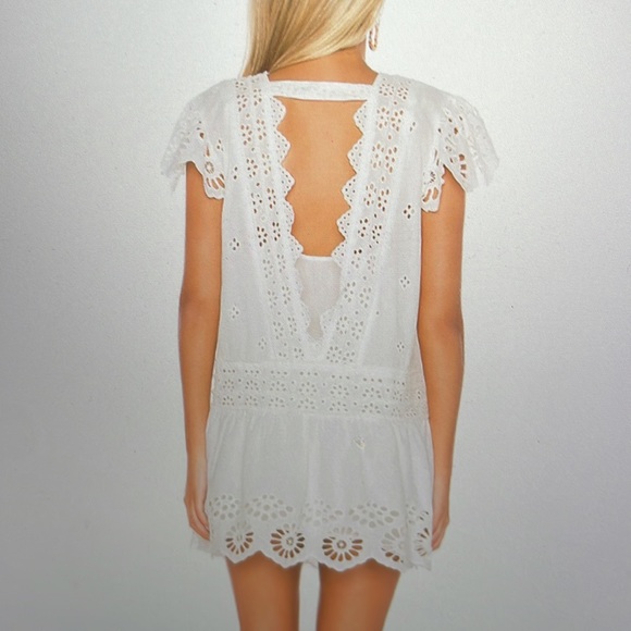 New without tag Free People Esperanza Eyelet Mini Dress Size Medium - Picture 6 of 7